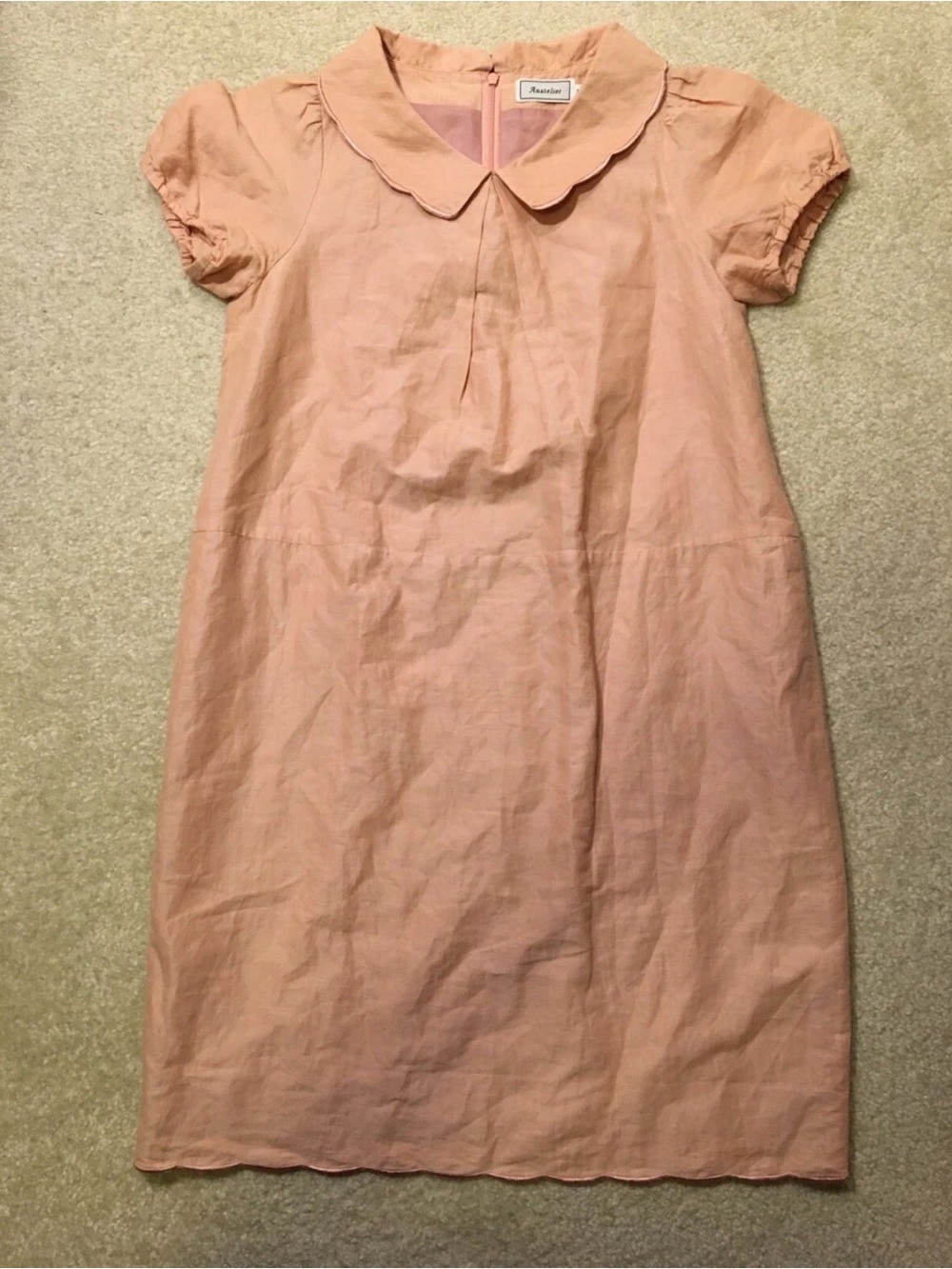 Anatelier Japan Maternity Summer Dress Pink Short Sleeve Size 36 US Size 8 NEW